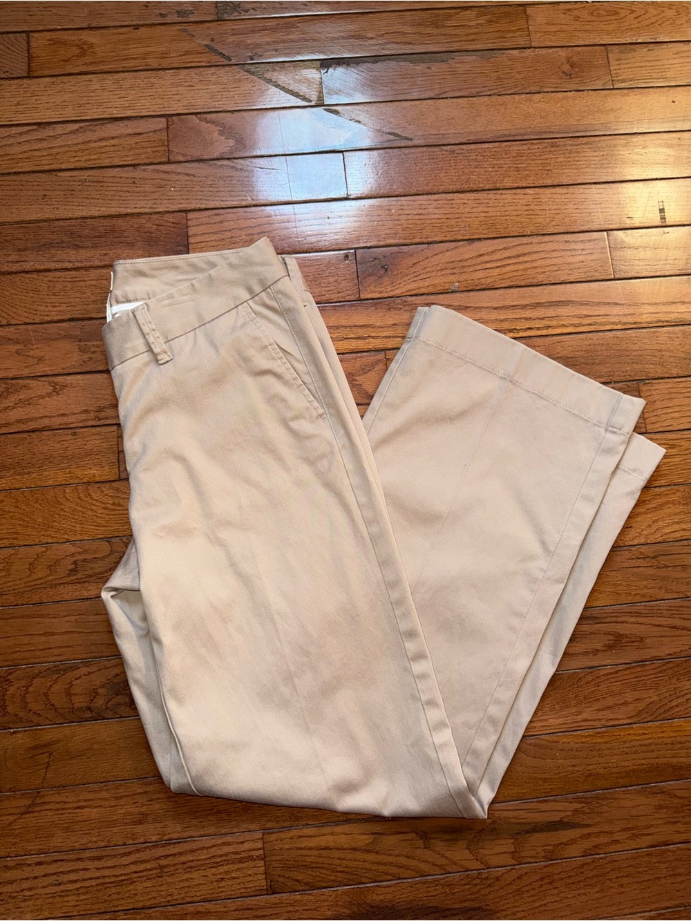 L.L. Bean Women's Wide Leg Pants in Light Khaki